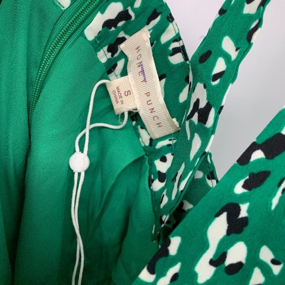 Honey Punch Dress Green Halter Neck Sleeveless Ruched - Picture 3 of 12